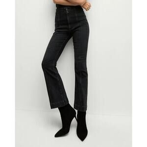 NWT Veronica Beard Carson Seamed Ankle Kick-Flare Jean Sz 25 Washed Onyx #3A508